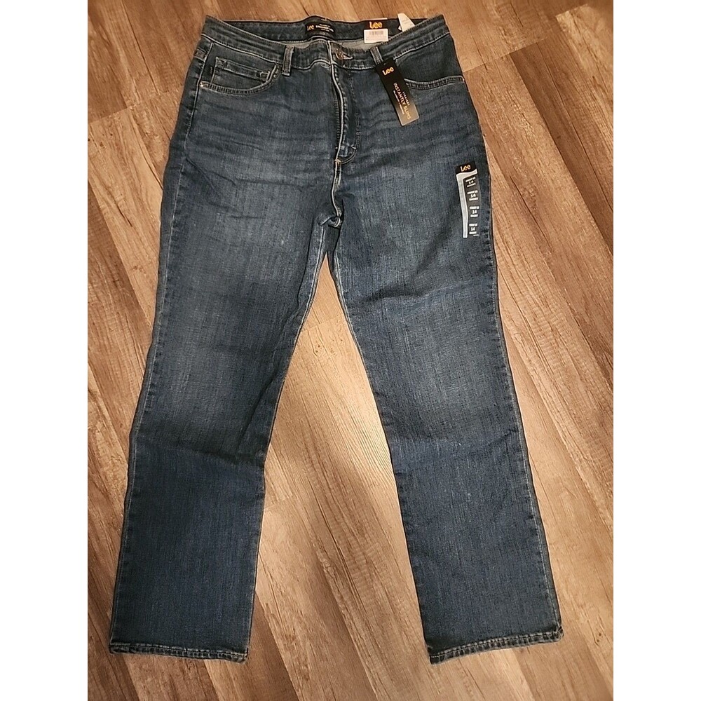 LEE Womens Classic Fit Slims Size 14 Shorts Jeans Straight Leg